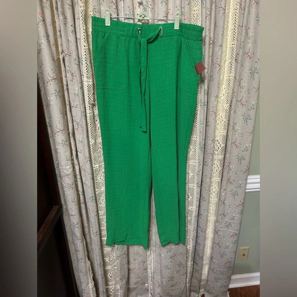 3/$30 Love Scarlett Fern Green Wide Leg Pants w/ Pockets Size XL NWT
